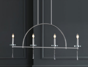 Doris 41" Linear Metal/Crystal LED Pendant - JONATHAN Y